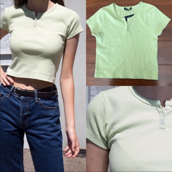 Brandy Melville Tops Brandy Melville Pastel Green Ashlyn Top Poshmark